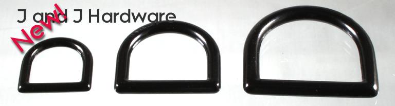 Black cast D rings for the leather and crafts trades