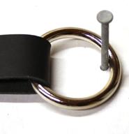 A series of photos showing how to estimate the proper size ring for a one inch piece of material.